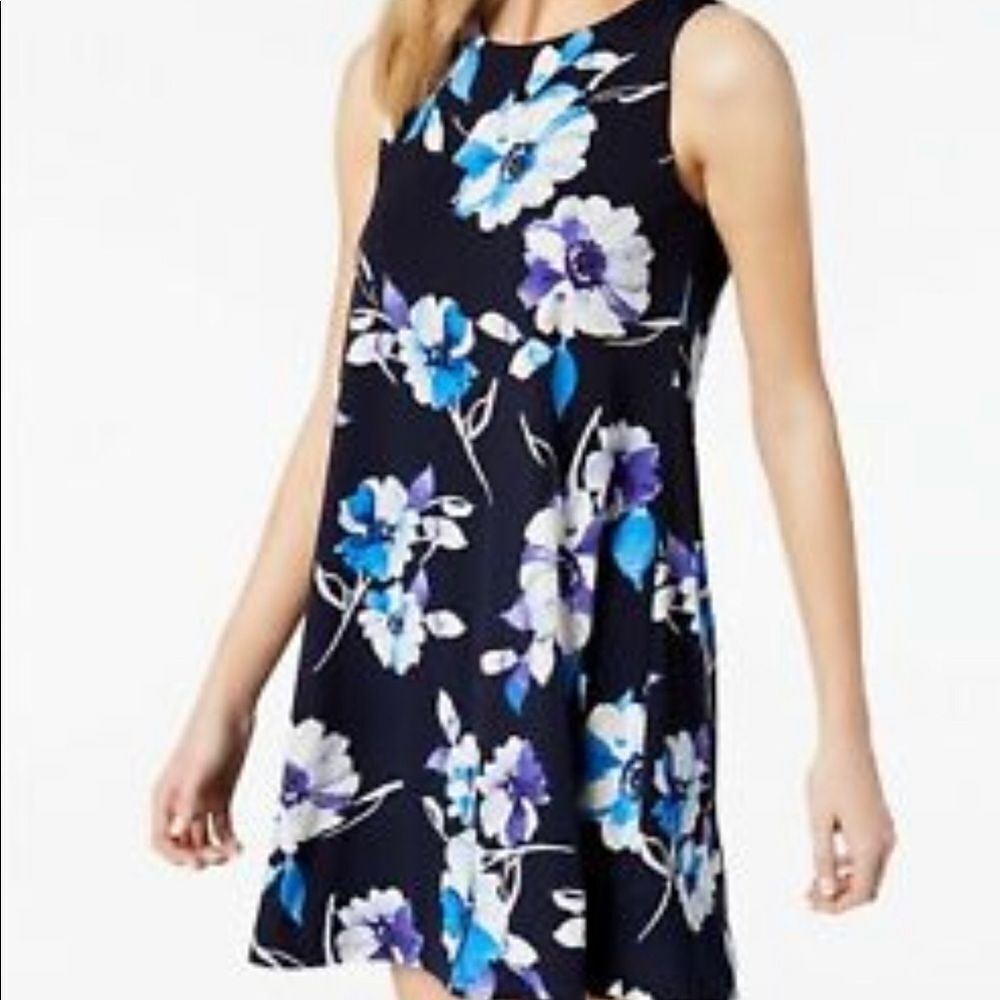 Jessica Howard sleeveless floral blue dress 12P